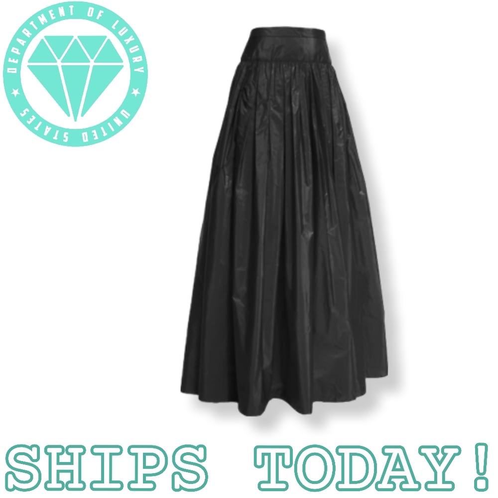 MICHAEL KORS Black Band High Waisted Silk Maxi Ball Gown Skirt Ballroom Hostess